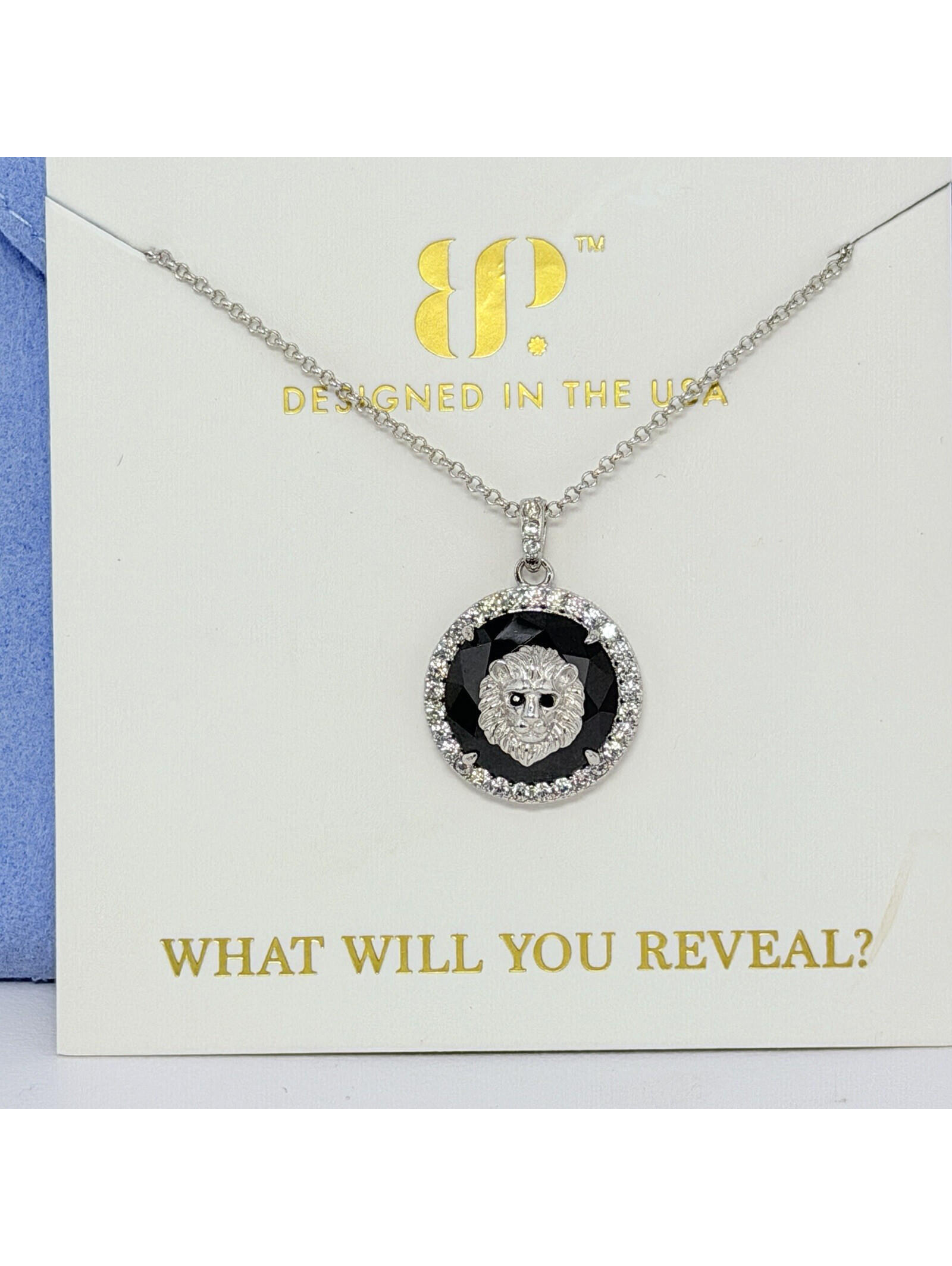 Bomb Party Sterling Club "She Rules With Grace" Black Onyx .925 Silver Lion